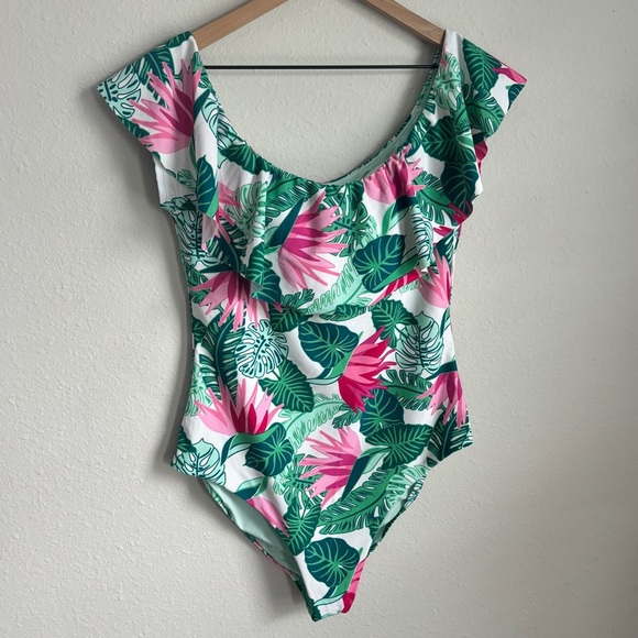 Matilda Jane Palm Tree In Paradise Tropical Ruffle One Piece Swimsuit - Picture 1 of 6